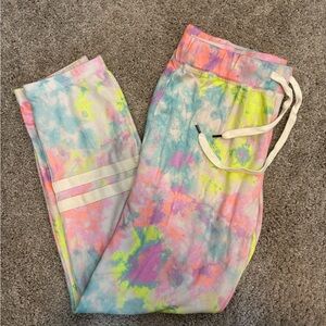 Fashion Nova Pink and Blue Tie-Dye Bottoms
